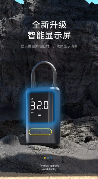 Gimp Taşınabilir Göstergeli Güç Bankası USB & Type-C, El Feneri, Flaşör, Araç Lastik Hava Pompası - 4