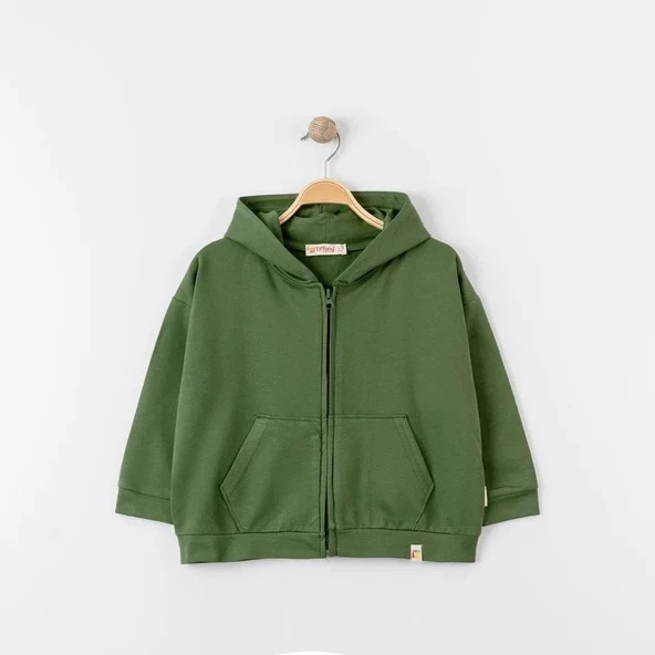 Unisex %100 Pamuk Oversize Kapüşonlu Fermuarlı Sweatshirt - 5