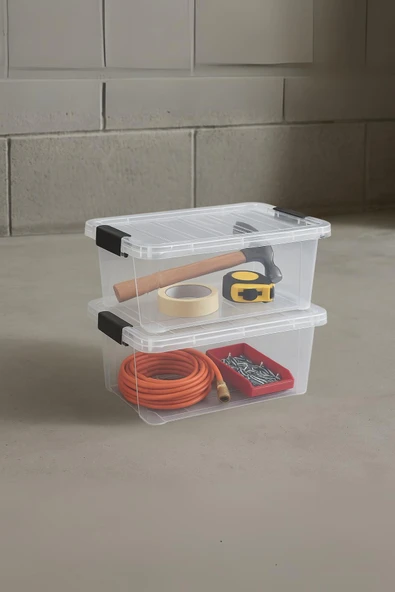 2’li Şeffaf Saklama Kutusu & Düzenleme Kutusu 10,5 Lt - Resim 3