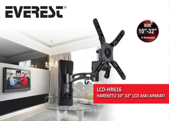 Everest LCD-HR616 10"-32" Hareketli Lcd Askı Aparatı