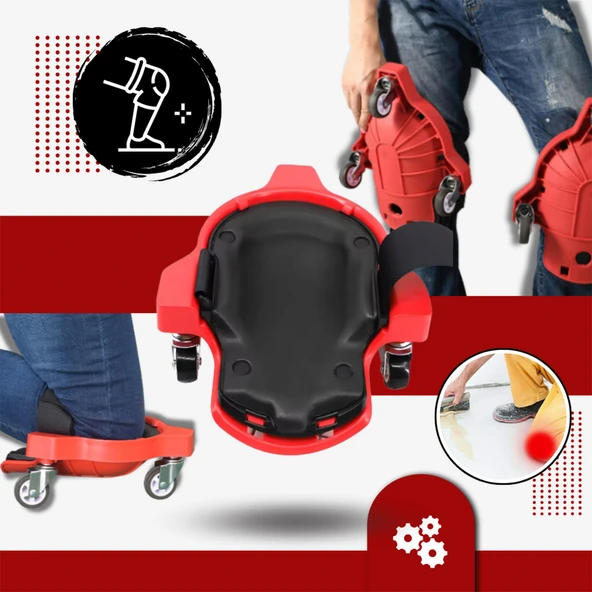 Tekerlekli Dizlik ( 1 Çift ) İnşaat Fayans Seramik Yer Döşeme Tamir Dizliği Hareket Kolaylığı - Resim 5