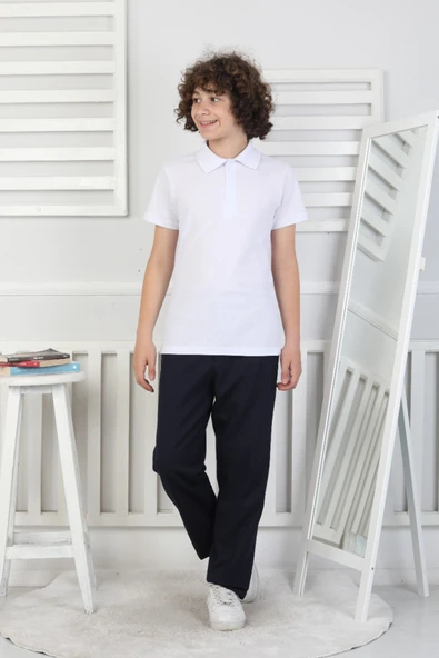2'li T-Shirt Erkek Çocuk %100 Pamuk Okul Tarz 5-13 Yaş 12277 - 3