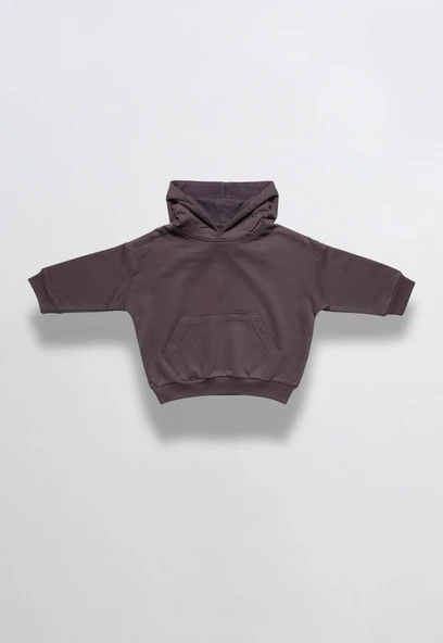 Unisex %100 Pamuk Oversize Kapşonlu Sweatshirt - 3