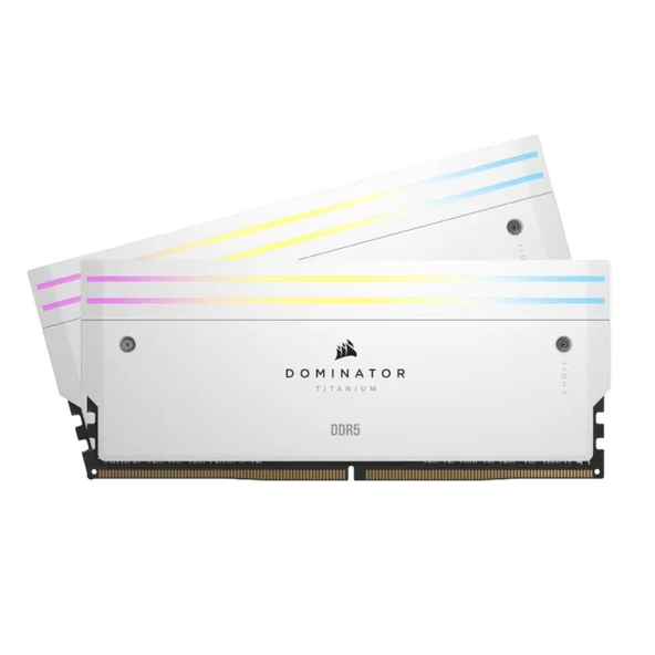 CORSAIR 48GB (2x24GB)Dominator Titanium RGB Beyaz 7000MHz CL40 DDR5 Dual Kit Ram CMP48GX5M2B7000C36W - 1