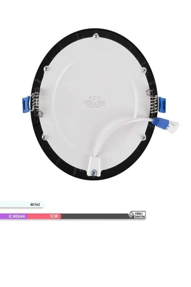 ACK AP01-01231 12W Slim Led Panel Siyah 6500K Beyaz Işık Gömme Spot Lamba - Resim 4