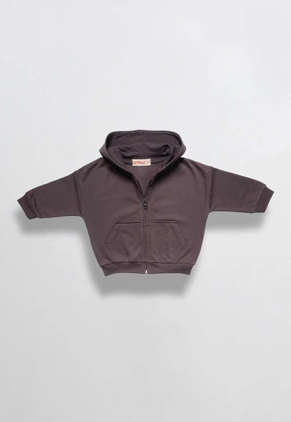 Unisex %100 Pamuk Oversize Kapüşonlu Fermuarlı Sweatshirt - 3