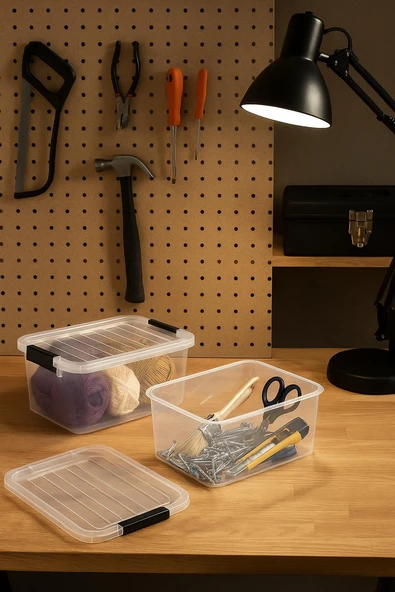 2’li Şeffaf Saklama Kutusu & Düzenleme Kutusu 6,25 Lt - Resim 4