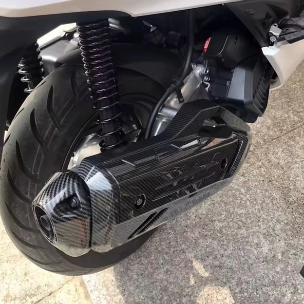 HONDA PCX EGSOZ KAPAĞI+EĞSOZ UCU CARBON DESEN  HSB-666/667 - 1