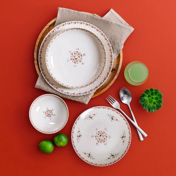 Güral Porselen Flow Premium 24 Parça Yemek Takımı