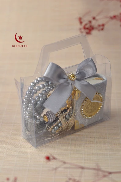 Hediyelik Kutulu Mini Kur'an İnci Tesbih ve Taşlı Zikirmatik Seti 1 Adet - Resim 11