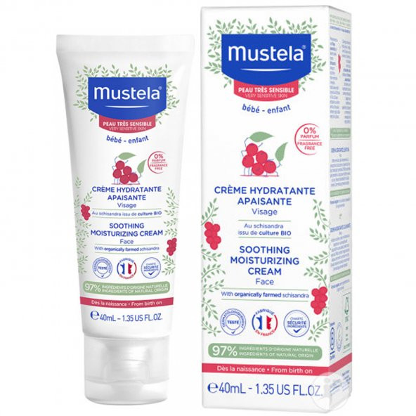 Mustela Soothing Moisturizing Çok Hassas Ciltler İçin Nemlendirici Yüz Kremi 40 ml