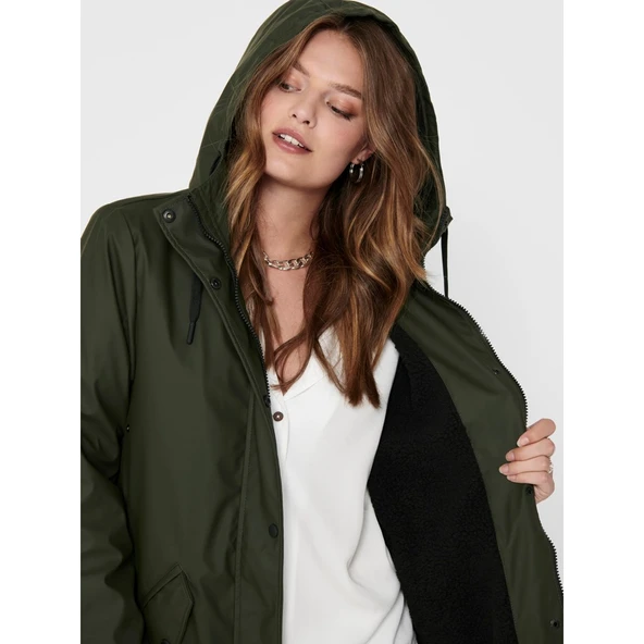 Only Kadın Kapüşonlu Midi Mont - Günlük & Şık - 8