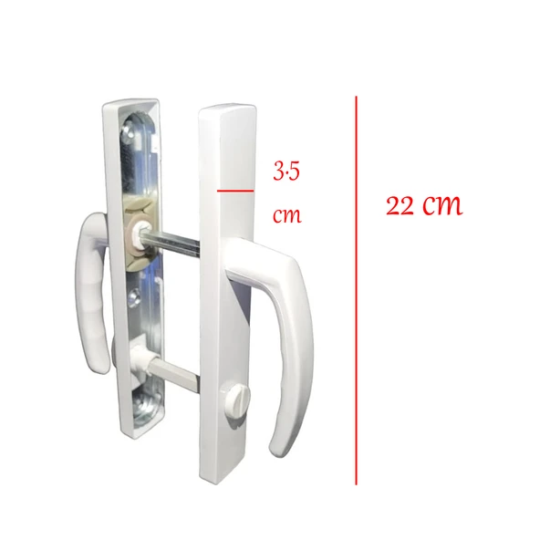 Plastik Wc Banyo Kapı Kolu Tutamağı İçi Metal Plastik Tutma Kol Sağa Sola Uyumlu 1 Çift - Resim 4