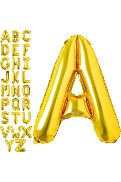 1 Adet 16 Inç 36 cm Harf Gold Folyo Balon