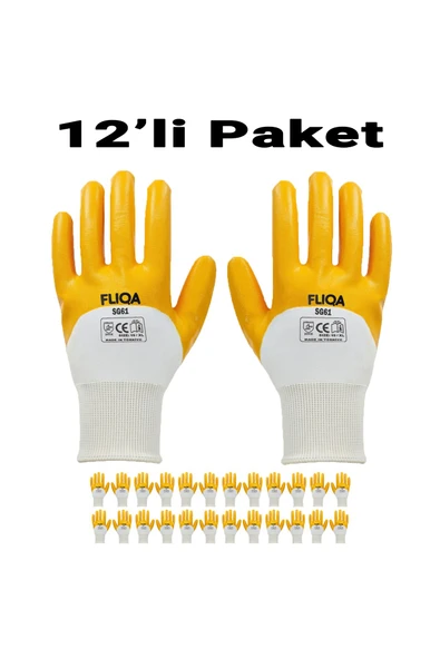 SG61 Nitril Aşınmaya Dayanıklı Mekanik İş Eldiveni 12'li Paket ürün görseli