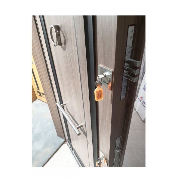 Tezwood 2467 Eskitme Tanganika Kabartmalı Model Daire Giriş Kapısı, Çelik Kapısı, Villa Kapısı - 6