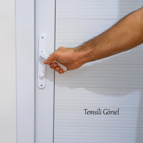 Plastik Wc Banyo Kapı Kolu Tutamağı İçi Metal Plastik Tutma Kol Sağa Sola Uyumlu 1 Çift - Resim 5