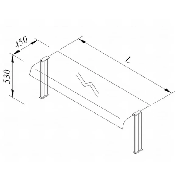 Öztiryakiler Bombe Camlı Servis Rafı, 120*30 Cm. ürün görseli