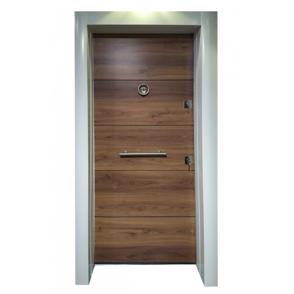 Tezwood 1650 Beyaz Statik Kasalı Düz Model Daire Kapısı, Villa Kapısı, Çelik Kapı - 1