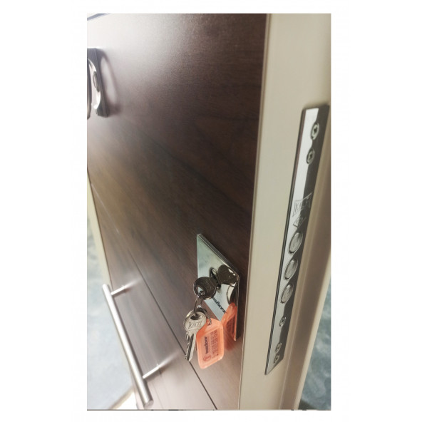 Tezwood 1650 Beyaz Statik Kasalı Düz Model Daire Kapısı, Villa Kapısı, Çelik Kapı - 3