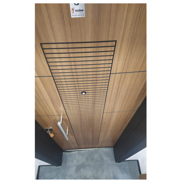 Tezwood 1593 Statik Kasalı Rustik Çizgili Model Çelik Kapı, Daire Kapısı, Villa Kapısı - Resim 3