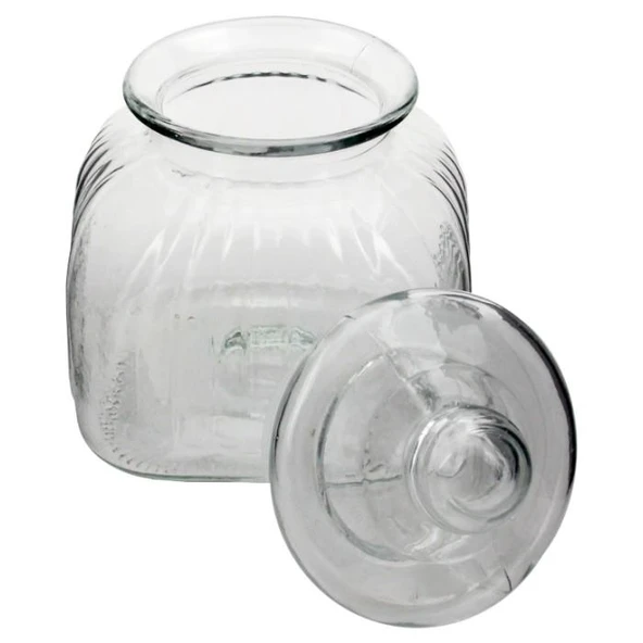 Cam Bakliyat Kavanozu Vakumlu Cam Kapaklı 3,25 LİTRE - Resim 3