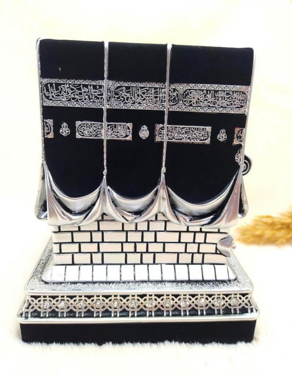 3 Boyutlu Kabe -i Muazzama Büyük Boy Beytullah Maket Biblo Sedef Renk Büyük Boy - 4