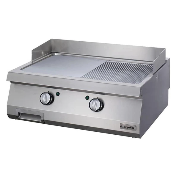 Öztiryakiler Elektrikli Grill Plate, Yarı Oluklu, 80x90x30 Cm, Oge 8090 1/2 N - Resim 1