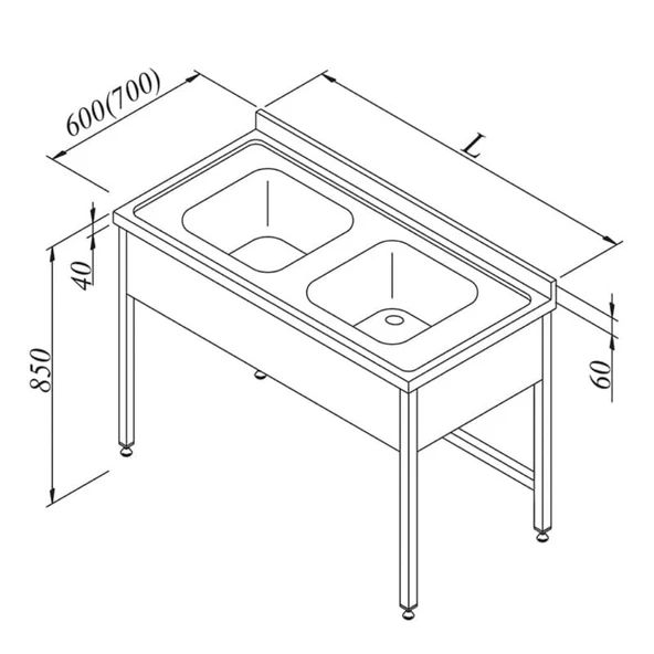 Öztiryakiler Evyeli Tezgah, 2g, 3 Perdeli, 140x70 Cm, Geniş Ölçü - 1