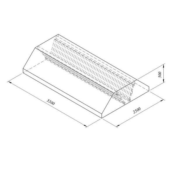 Öztiryakiler Filtreli Orta Tip Davlumbaz, 350x250 Cm - 1
