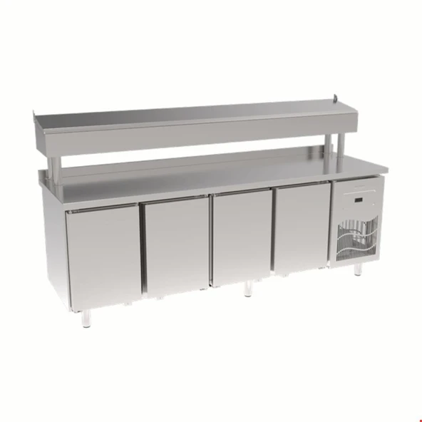 İnoksan Sgb240s -Paslanmaz Tablalı 4 Kapılı Pizza Hazırlık Ünitesi / Boru Ayaklı - 1