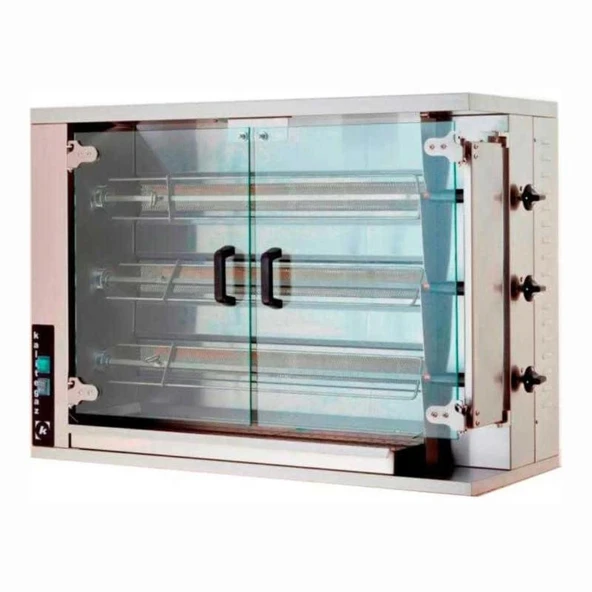 Öztiryakiler Elektrikli Piliç Çevirme Makinesi, 3 Şiş, 12-15 Piliç Kapasitesi ürün görseli