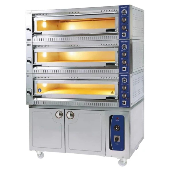 Öztiryakiler 3 Katlı Pizza Lahmacun Fırını, Mayalama Kabinli, 18 Pizza Kapasiteli, 10570 Te-3 - 1