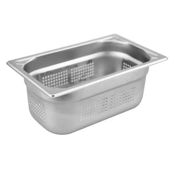 Öztiryakiler Köşe Desenli Delikli Gastronom Küvet, 10 Cm, Gnp 1/4 - 1