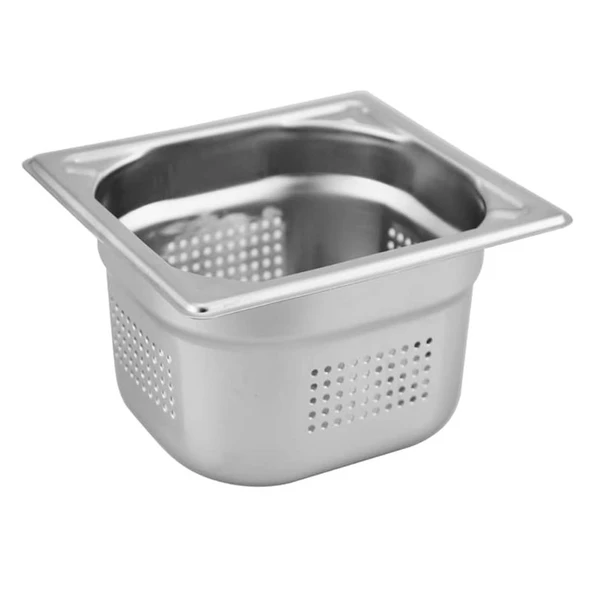 Öztiryakiler Köşe Desenli Delikli Gastronom Küvet, 15 Cm, Gnp 1/6 - 1