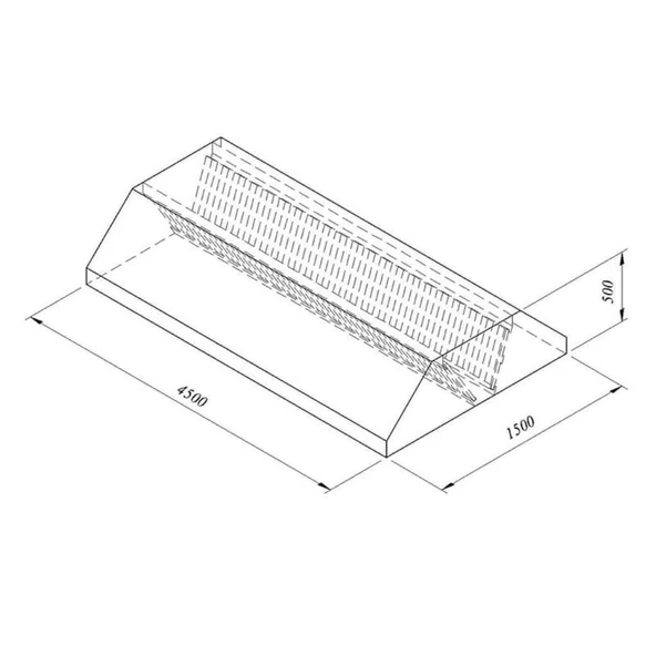Öztiryakiler Filtreli Orta Tip Davlumbaz, 450x150 Cm - 1