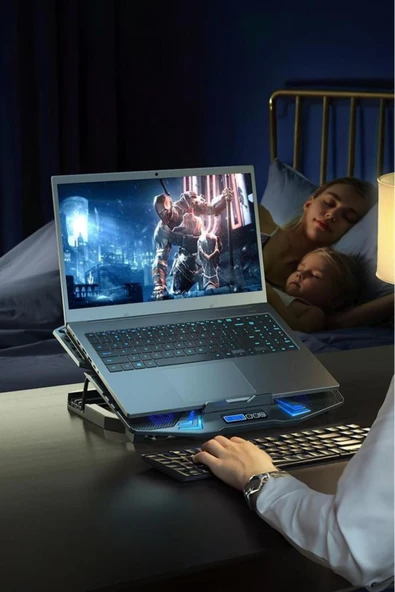 CF-05 Ayarlanabilir Dizüstü Bilgisayar Rgb Soğutma Fanı Siyah - 3