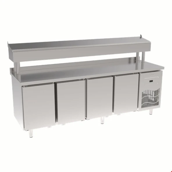 İnoksan Sgb240rs-Paslanmaz Tablalı 4 Kapılı Pizza Hazırlık Ünitesi / Boru Ayaklı - 1