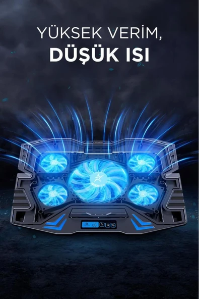CF-05 Ayarlanabilir Dizüstü Bilgisayar Rgb Soğutma Fanı Siyah - 2