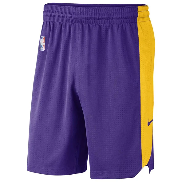 Nike Los Angeles Lakers NBA Practice 18 Erkek Mor Basketbol Şortu AJ5077-504 - Resim 3