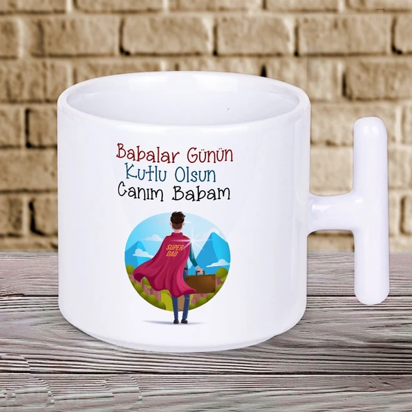 Babalar Günün Kutlu Olsun Canım Babam Yazılı Babalar Gününe Özel T Kupa Bardak ürün görseli