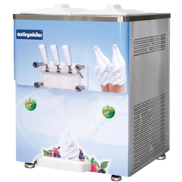 Öztiryakiler 3 Kollu Dondurma Makinesi, Set Üstü, Pompalı, 2x11 Lt - 1