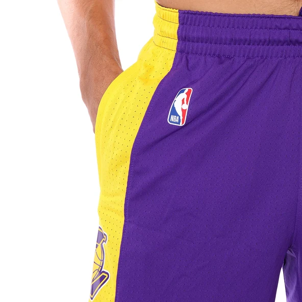 Nike Los Angeles Lakers NBA Practice 18 Erkek Mor Basketbol Şortu AJ5077-504 - Resim 2