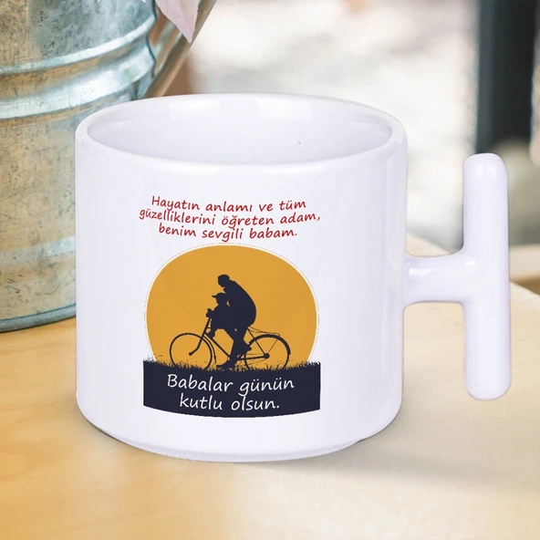 Benim Sevgili Babam Babalar Günün Kutlu Olsun Yazılı Babalar Günü T Kupa Bardak ürün görseli