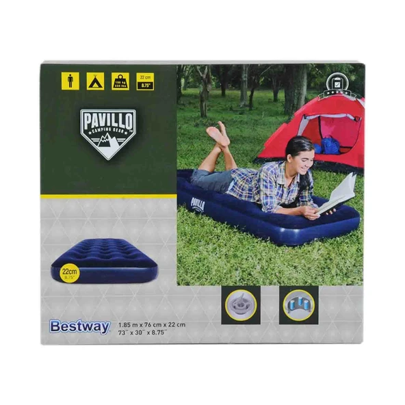 Bestway Tek Kişilik Tek Katlı Şişme Yatak,Şişme Yastık 185x76cm - 2