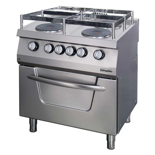 Öztiryakiler 700 Seri Fırınlı Elektrikli Kuzine, Gemi Model, 4 Yuvarlak Büyük Plate, 80x70x85 Cm, Osoef 8070 S - 1