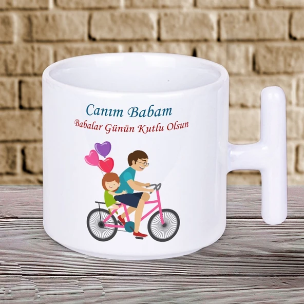 Canım Babam Babalar Günün Kutlu Olsun Yazılı Hediyelik T Kupa Bardak-3 ürün görseli