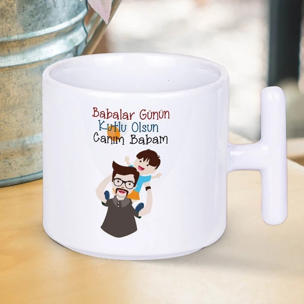 Babalar Günün Kutlu Olsun Canım Babam Yazılı Hediyelik T Kupa Bardak ürün görseli