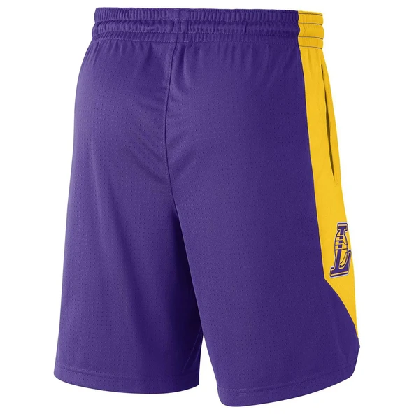 Nike Los Angeles Lakers NBA Practice 18 Erkek Mor Basketbol Şortu AJ5077-504 - Resim 4