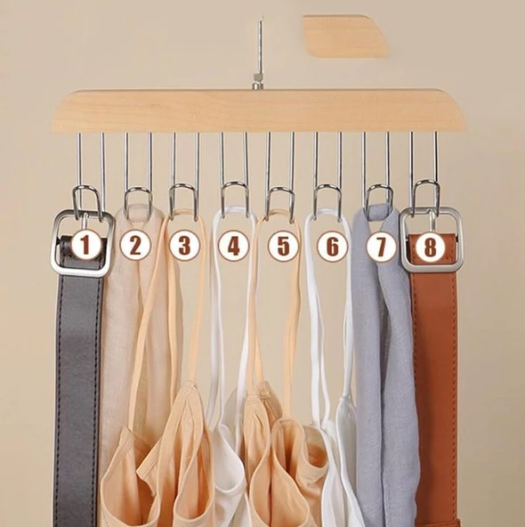 Zhltools Dolap İçi Askı 2 adet Sütyen Şal Kravat Kemer Çanta - Resim 7